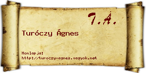Turóczy Ágnes névjegykártya